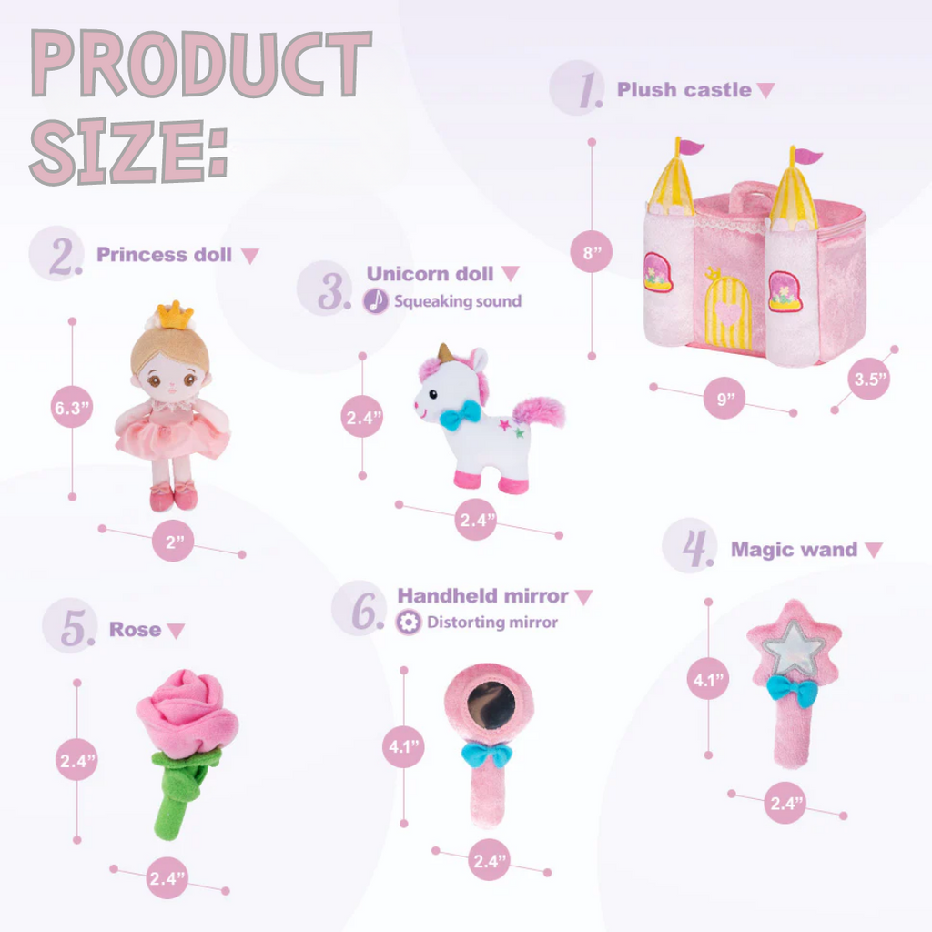 Personalized Baby's First Princess Castle Plush Sensory Toy Set