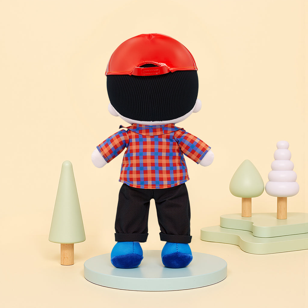 Personalized Plaid Jacket Plush Baby Boy Doll
