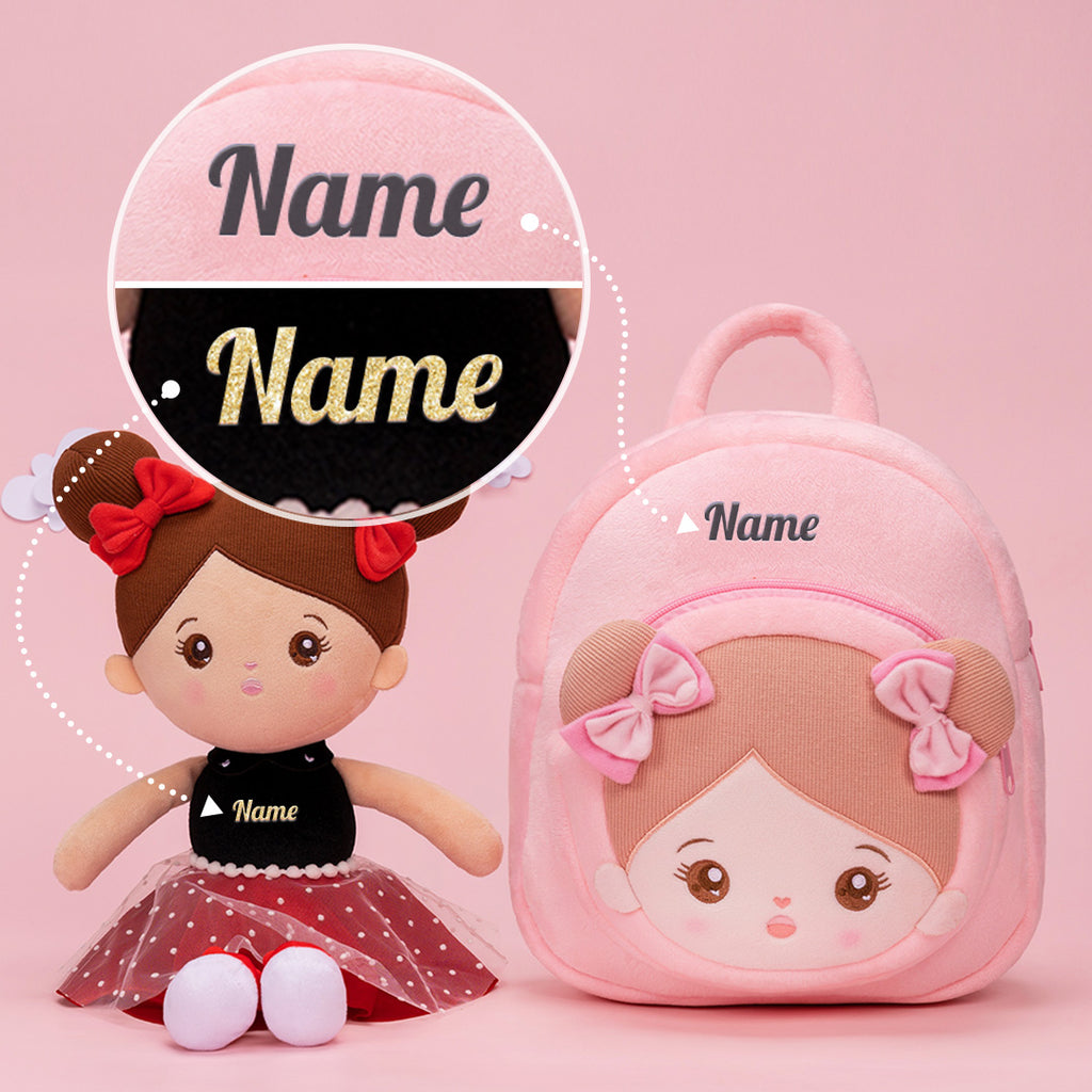 Personalized Brown Skin Tone Plush Baby Doll