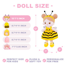 Load image into Gallery viewer, Personalized Yellow Bee Plush Baby Girl Doll
