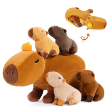 Load image into Gallery viewer, Capybara Stuffed Animal with 4 Babies Capybara Inside