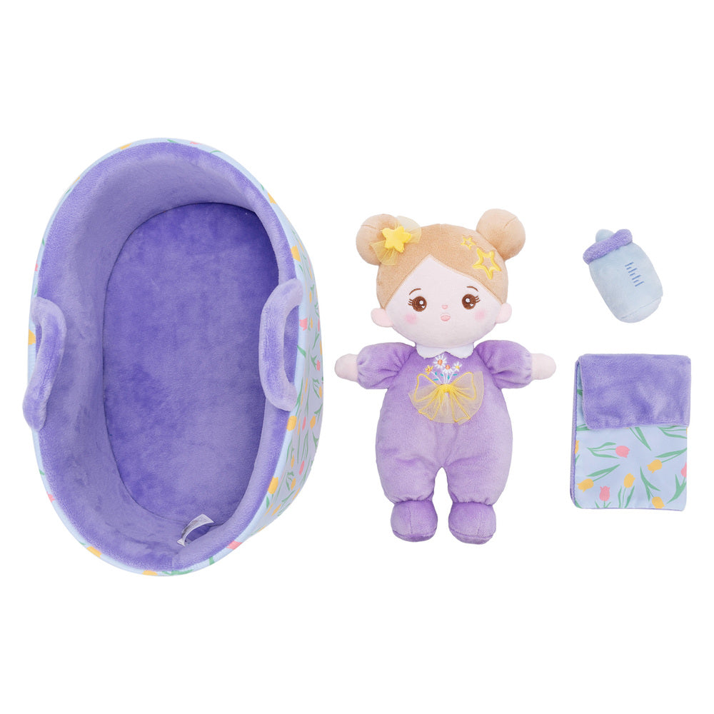 Personalized Purple Mini Plush Rag Baby Doll & Gift Set