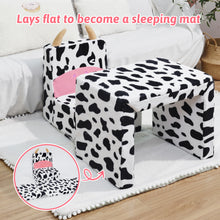 Load image into Gallery viewer, 2 In 1 Cute Dairy Cow Pattern Children Sofa Couch and Desk