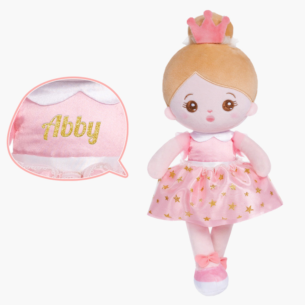 Personalized Pink Princess Plush Baby Girl Doll