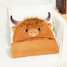 Load image into Gallery viewer, Scottish Highland Cow Cattle Wearable Hooded Blanket for Kid