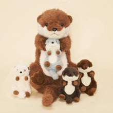 Load image into Gallery viewer, Otter Plush Stuffed Animal with 4 Babies