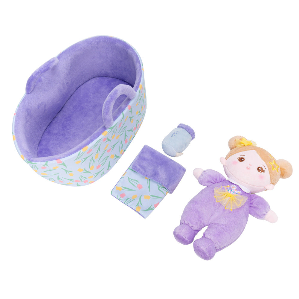 Personalized Purple Mini Plush Rag Baby Doll & Gift Set