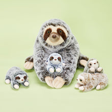 Load image into Gallery viewer, Sloth Plush Stuffed Animal with 4 Babies