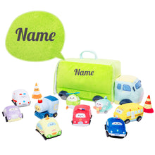 Load image into Gallery viewer, Personalized Baby&#39;s First Cars Sensory Toy Plush Playset