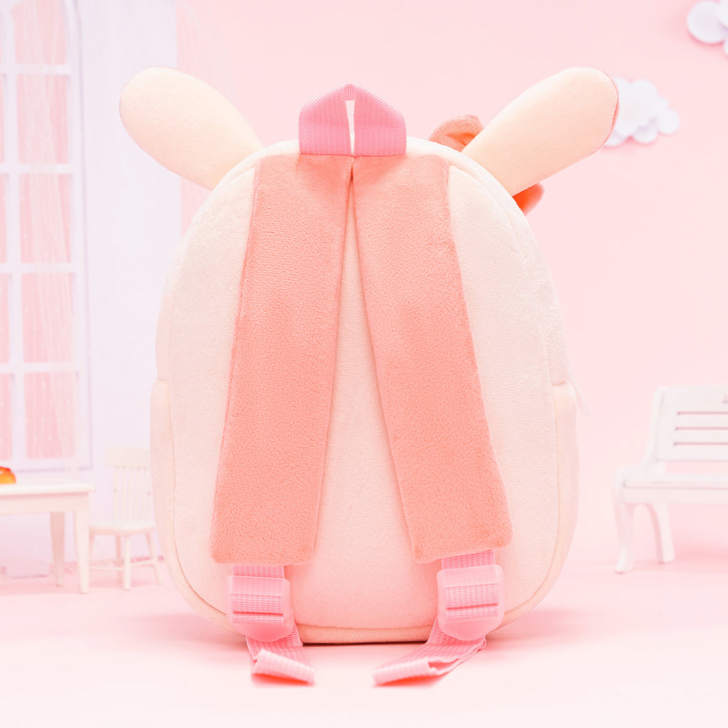 Personalized Pink Rabbit Animal Plush Baby Backpack