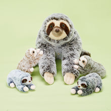 Load image into Gallery viewer, Sloth Plush Stuffed Animal with 4 Babies