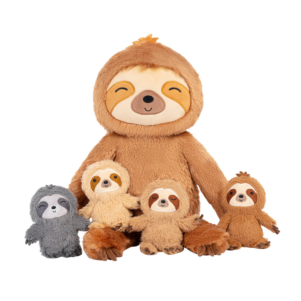 19" Sloth Stuffed Animal with 4 Babies Sloth Inside