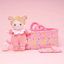 Load image into Gallery viewer, Personalized Pink Mini Plush Rag Baby Doll &amp; Gift Set