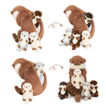 Load image into Gallery viewer, Otter Plush Stuffed Animal with 4 Babies