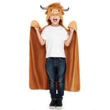 Load image into Gallery viewer, Scottish Highland Cow Cattle Wearable Hooded Blanket for Kid