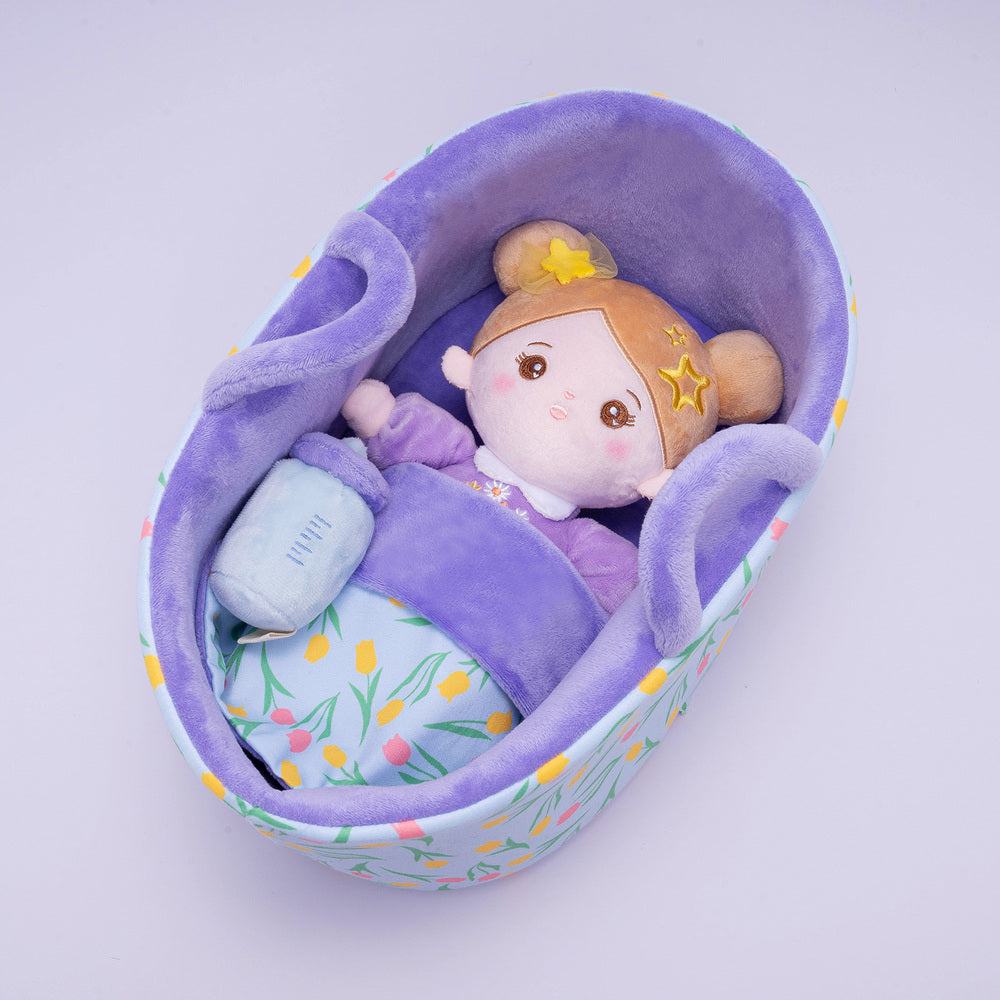 Personalized Purple Mini Plush Rag Baby Doll & Gift Set