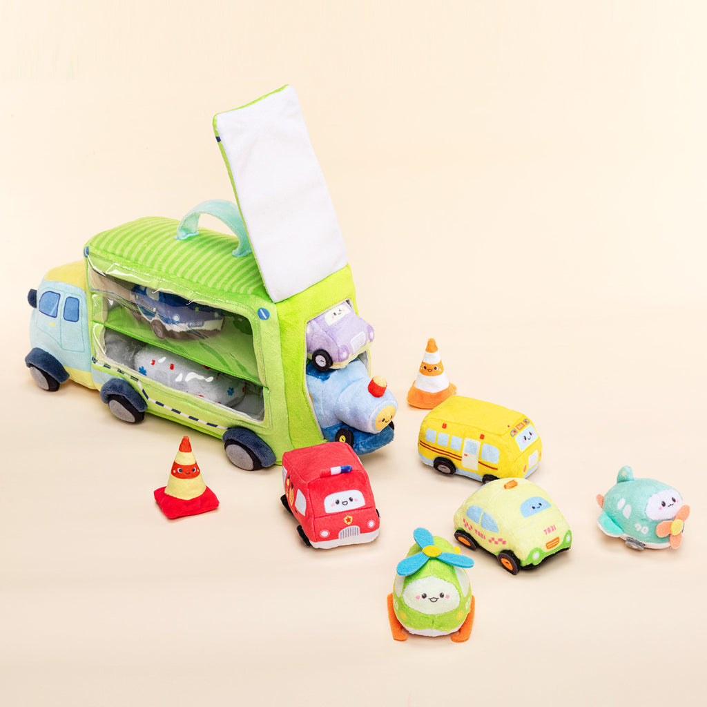 Personalized Baby's First Cars Sensory Toy Plush Playset