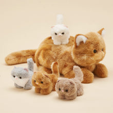 Load image into Gallery viewer, Cat Plush Stuffed Animal with 4 Babies