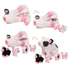 Load image into Gallery viewer, Spotted Pig Family Plush Toy, with 4 cute plush piglets inside