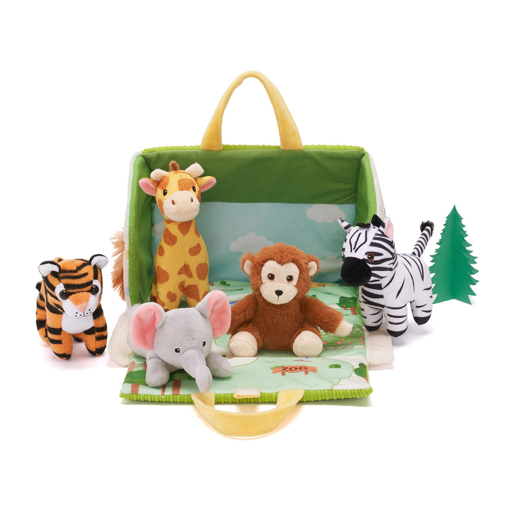 Personalized Portable Fun Plush Zoo House Set