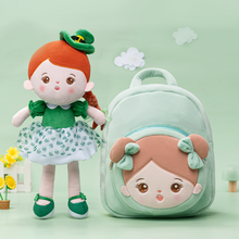 Load image into Gallery viewer, Personalized Abby Green Hat Girl Doll + Backpack