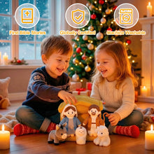 Load image into Gallery viewer, Soft Nativity Playset - Plush Manger with Holy Family &amp; Animals