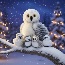 Load image into Gallery viewer, Owl Plush Stuffed Animal with 4 Babies