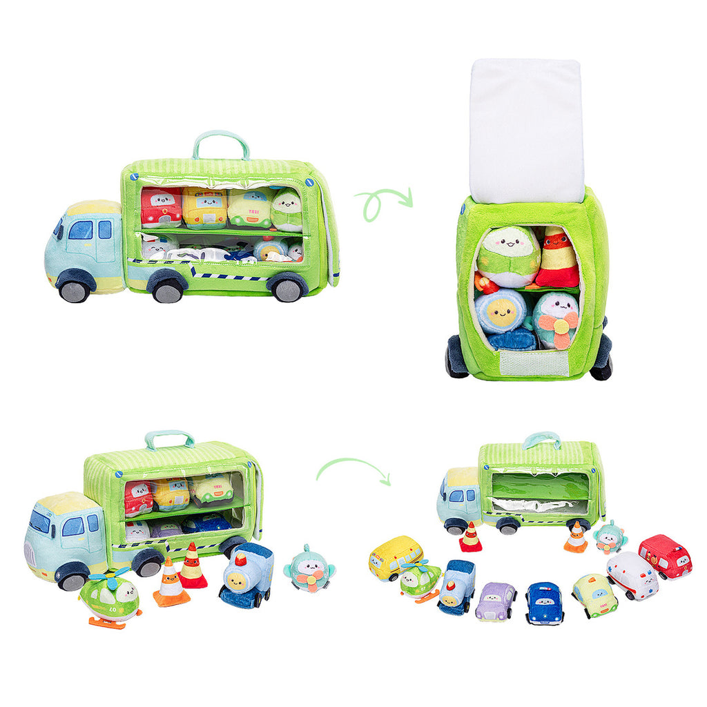 Personalized Baby's First Cars Sensory Toy Plush Playset