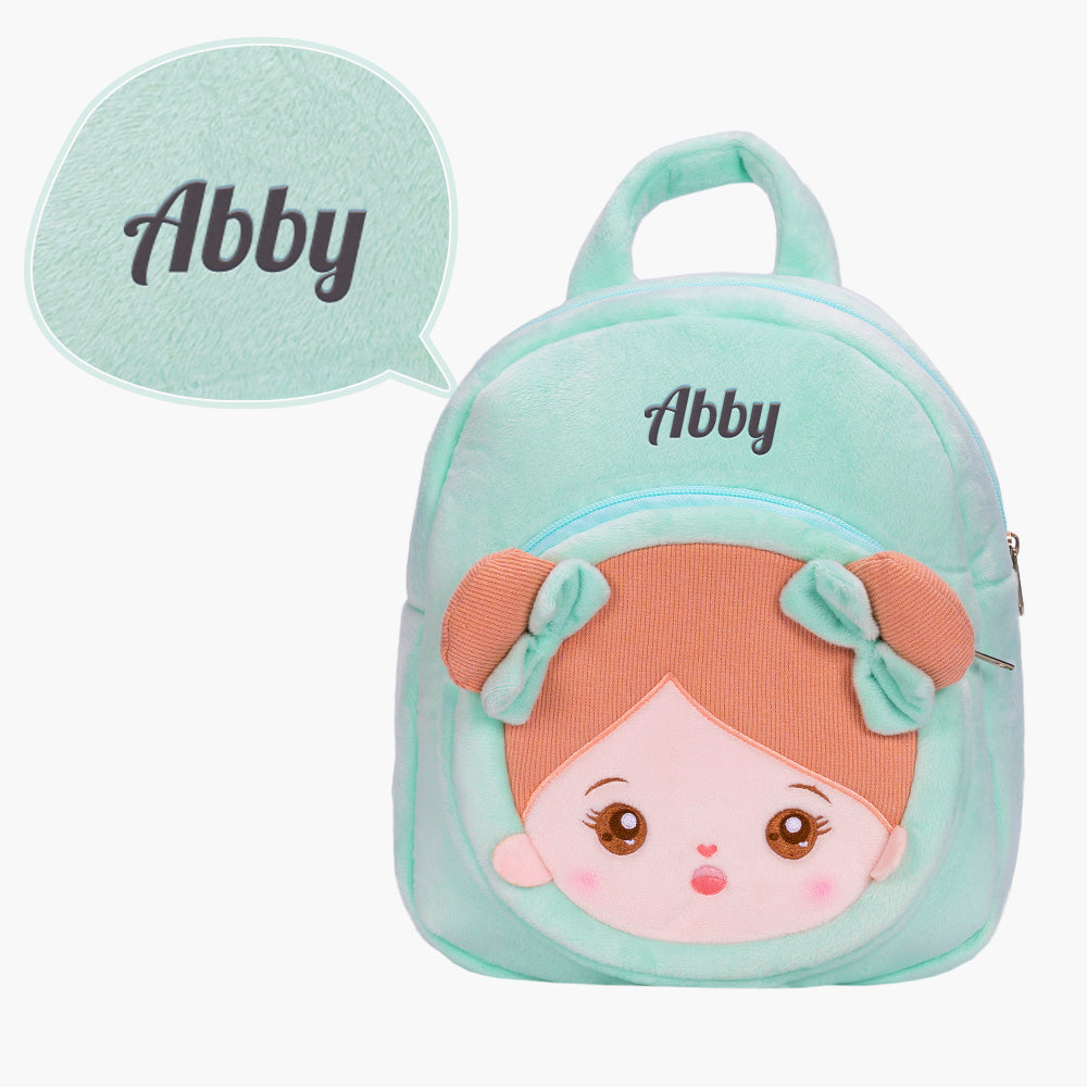 Personalized Abby Green Floral Girl Doll + Backpack