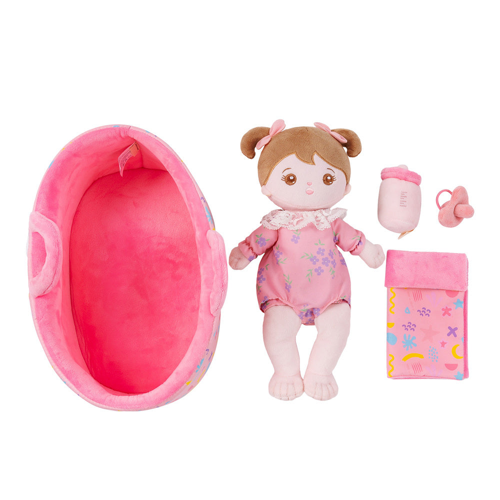 Personalized Pink Plush Mini Baby Girl Doll With Changeable Outfit