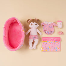 Load image into Gallery viewer, Personalized Pink Plush Mini Baby Girl Doll With Changeable Outfit