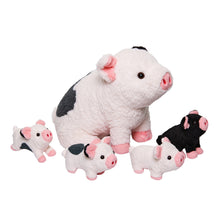 Load image into Gallery viewer, Spotted Pig Family Plush Toy, with 4 cute plush piglets inside