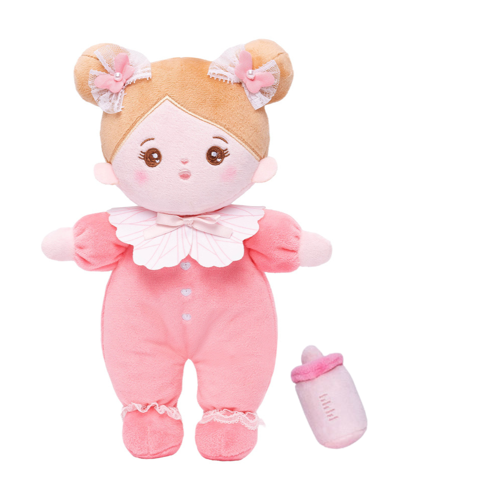 Personalized Pink Mini Plush Rag Baby Doll & Gift Set