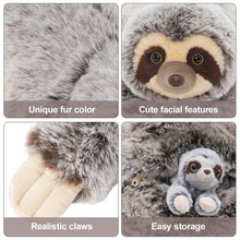 Load image into Gallery viewer, Sloth Plush Stuffed Animal with 4 Babies