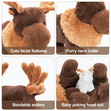 Load image into Gallery viewer, Moose Stuffed Animal with 4 Babies Inside