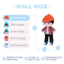 Load image into Gallery viewer, Personalized Plaid Jacket Plush Baby Boy Doll + Backpack