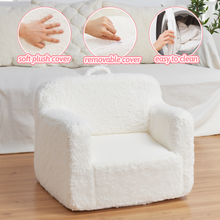 Load image into Gallery viewer, Cream White Cashmere Sofa Chair for Children