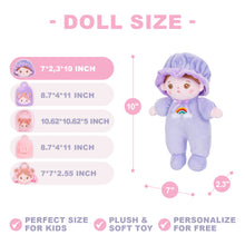 Load image into Gallery viewer, Personalized Purple Mini Plush Baby Girl Doll &amp; Gift Set