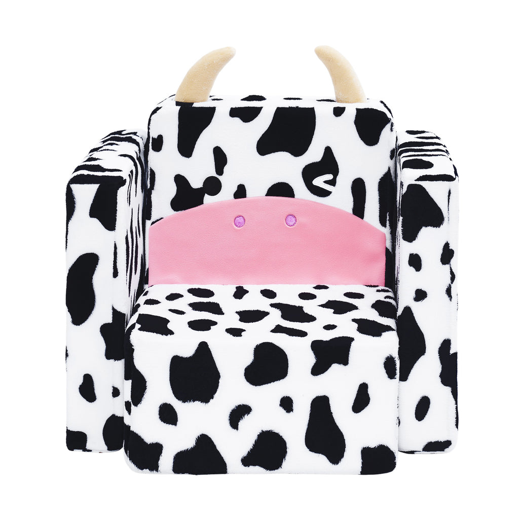 2 In 1 Cute Dairy Cow Pattern Children Sofa Couch and Desk