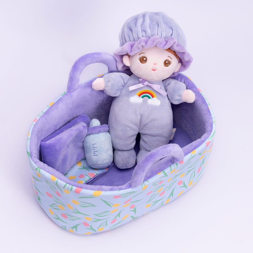 Personalized Purple Mini Plush Baby Girl Doll & Gift Set