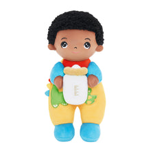 Load image into Gallery viewer, Mini Personalized Dinosaur Black Skin Boy Plush Doll &amp; Gift Set