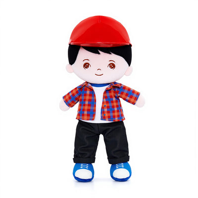 Personalized Plaid Jacket Plush Baby Boy Doll