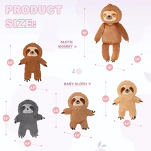 Load image into Gallery viewer, 19&quot; Sloth Stuffed Animal with 4 Babies Sloth Inside