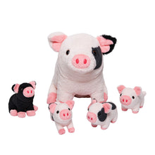 Load image into Gallery viewer, Spotted Pig Family Plush Toy, with 4 cute plush piglets inside