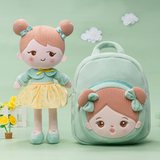 Personalized Light Green Girl and Bag