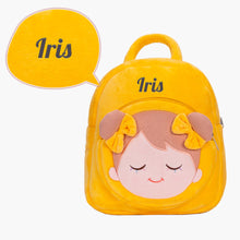 Load image into Gallery viewer, Personalized Becky Yellow Girl Doll + Backpack