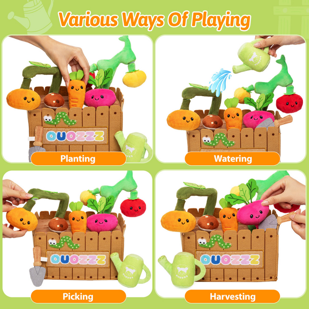 Personalized Baby's First Vegetable Garden Plush Playset