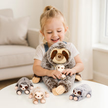 Load image into Gallery viewer, Sloth Plush Stuffed Animal with 4 Babies