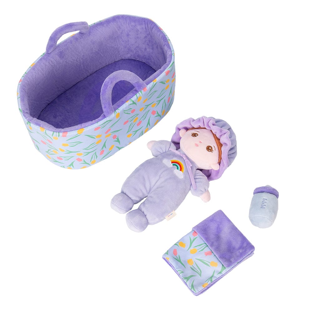 Personalized Purple Mini Plush Baby Girl Doll & Gift Set