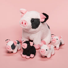 Load image into Gallery viewer, Spotted Pig Family Plush Toy, with 4 cute plush piglets inside